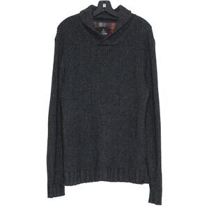 Prana Mens Sweater Shawl Collar Minimalist Grunge Academia Quiet Luxury Large